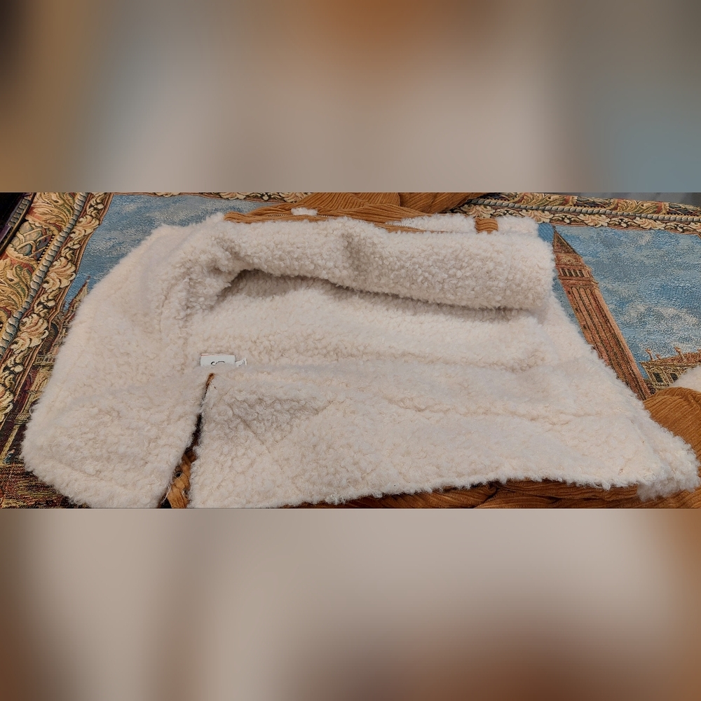 BDG Tan Teddy Jacket with Cream Accents - Picture 12 of 12
